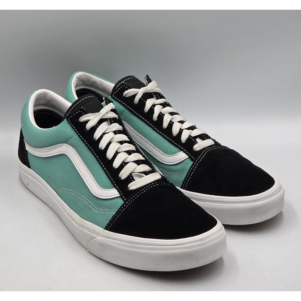 Vans Old Skool Classic Sport Black Waterfall Teal Skate Shoes Men's 10.5